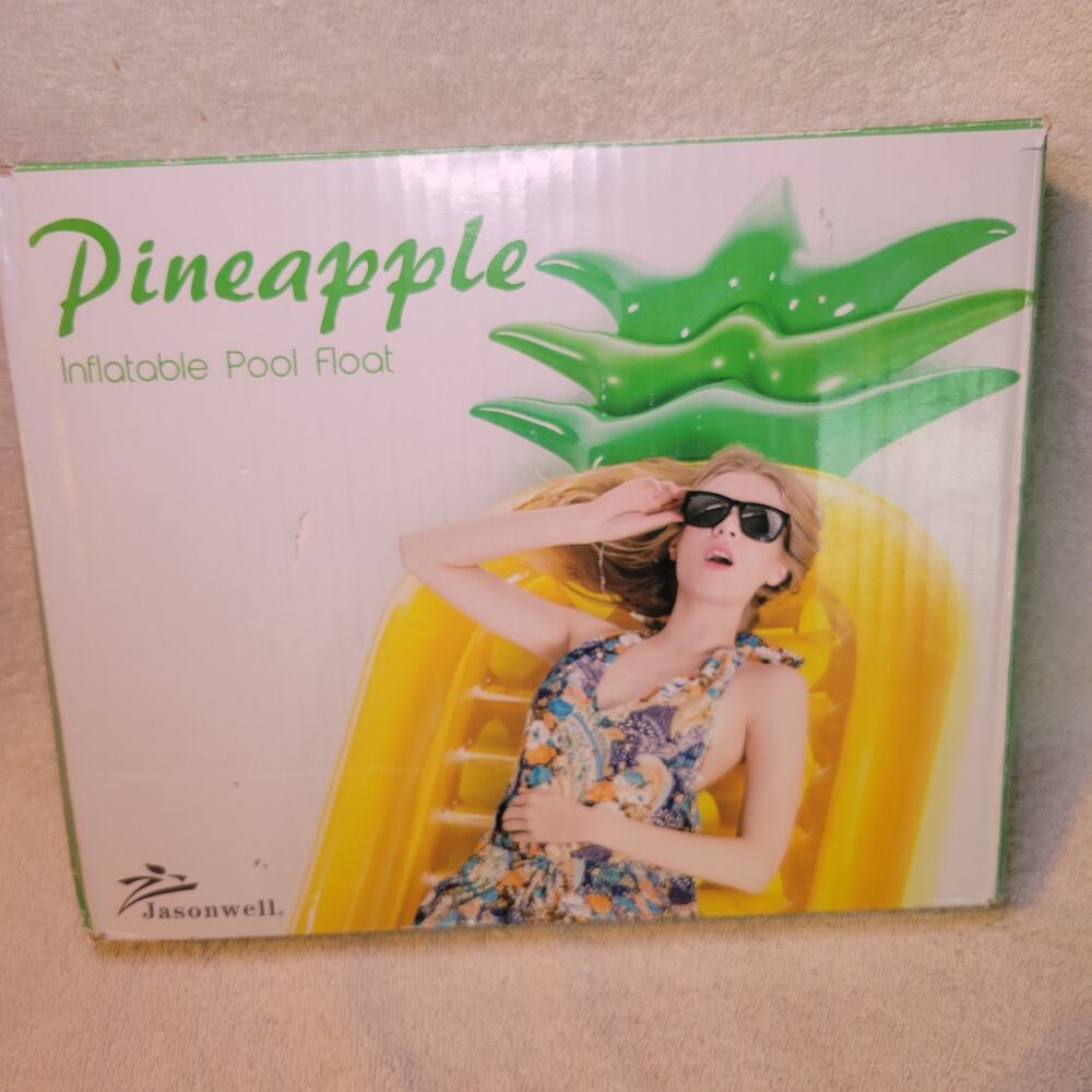 Jasonwell Pineapple Pool Float Summer Beach Swimming Large Inflatable Lounge 76"